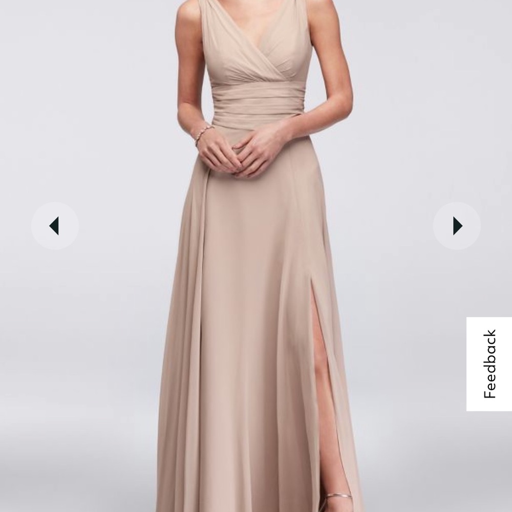 Surplice Tank Long Chiffon Bridesmaid Dress